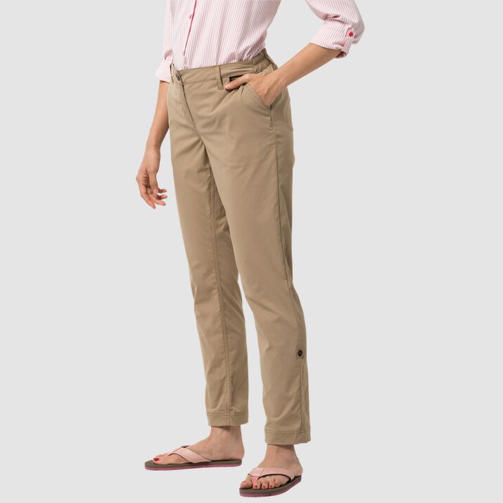 Pantalón Casual Jack Wolfskin Desert Roll-up Mujer Kaki Mexico-1253178